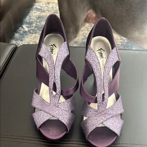 Women's Purple Glitter Heels